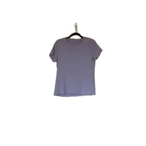 DKNY Women Short Sleeve Crew Neck Tee Large Lavender Purple Basic Minimalist Tee